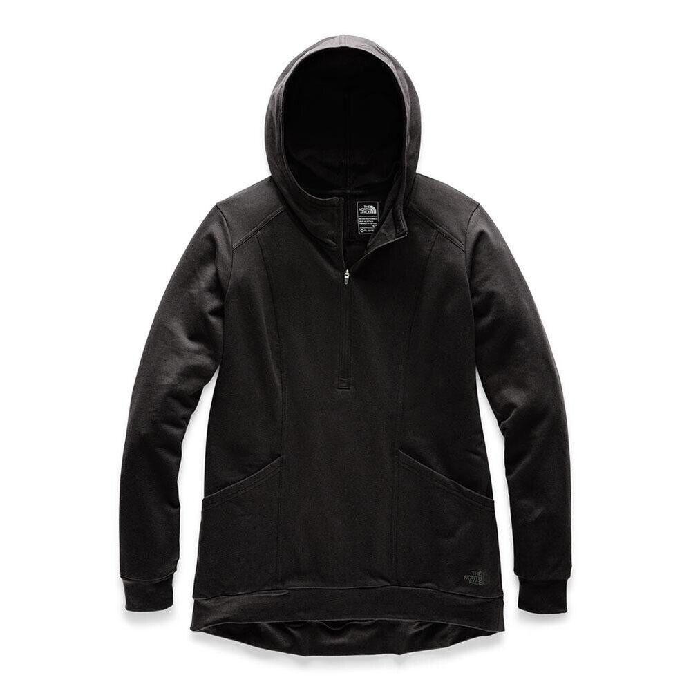 North Face Hoodie Womens S OM 1/2 Zip‎ Black LS Stretch Gorpcore Outdoorsy